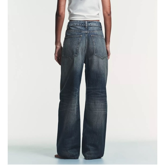 Zara TRF Mid Rise Folded Waist Jeans - Picture 4 of 9